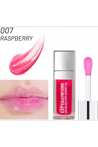 İBCCCNDC Hydrating Lip Glow Oil, Oil Gloss Transparent Toot Tinted Nourishing Long Lasting Repairing Lightening Lines (Raspberry) 0.2 Oz ( 6ml)