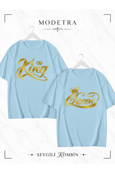 Modetra Women's Men's King Queen Design Medium Front Printed Lover Couple Com...