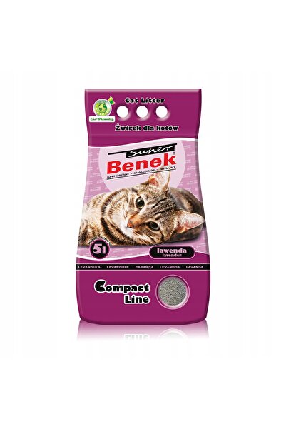 NO BRAND Cenușă pentru pisici SUPER BENEK Compact Lavandă 5 L