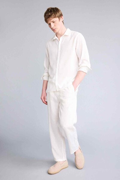 DeFacto 100% Linen Trousers G1397Ax26Sm