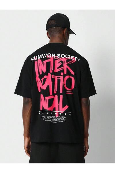 JANTIL MODA Unisex Oversize 100% Cotton Crew Neck Short Sleeve T-Shirt