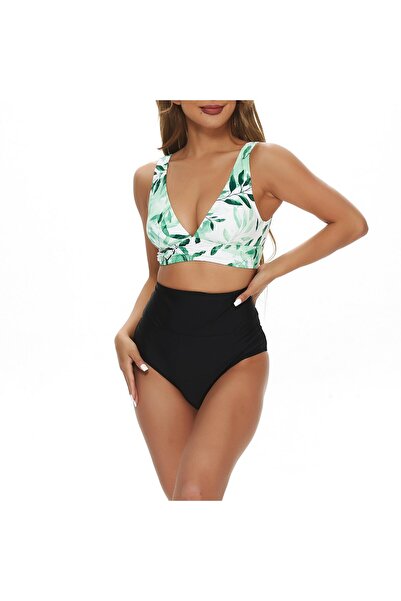 OEM Bikini damă 2 piese control abdomen push-up încrețit, violet, XL