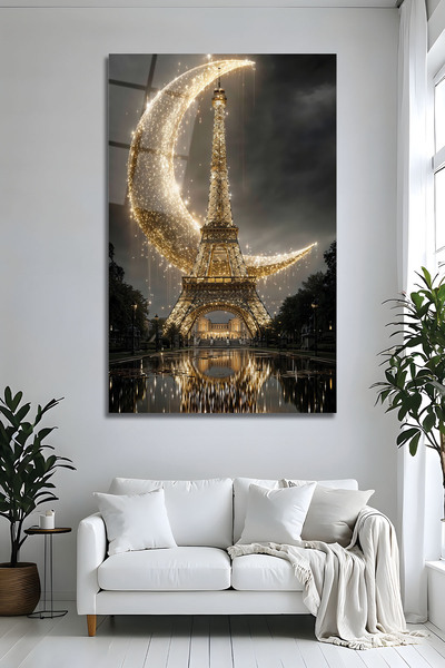 Parıltı Yayınları B&G Design Paris Turnul Eiffel Masă de sticlă modernă de lu...