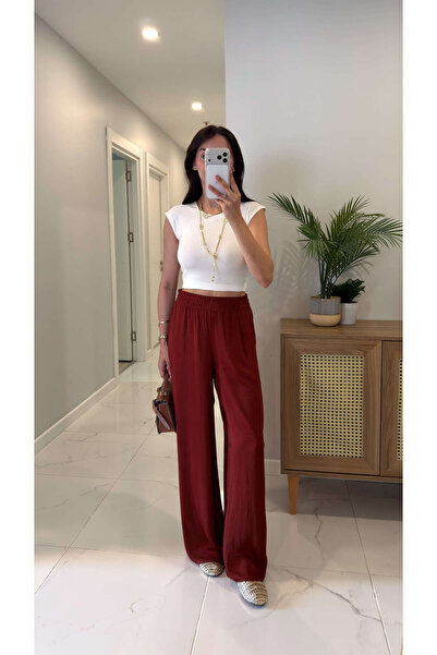 BİRCANÇİL Nowes Kiremit Loose Fit Draped Trousers