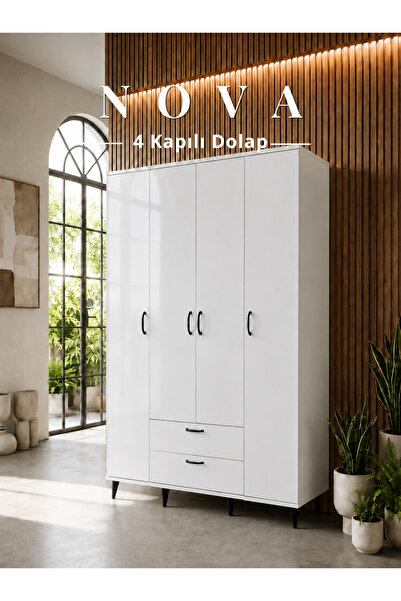 Cozibo Nova 4 Kapılı 2 Çekmeceli Dolap, Gardrop