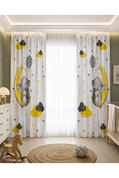 HOMESSA Cute Animals with Safari Car Double Winged Children's Room Background...