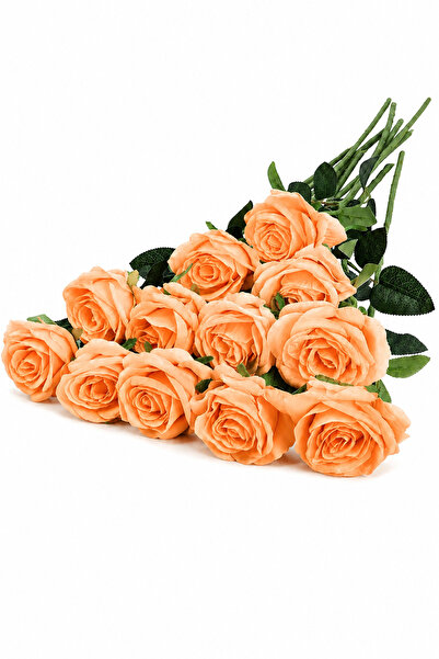 etxShop 10 Adet Yapay Kadife Gül 50 cm Dekoratif Çiçek Buketi Ev Salon Masa S...