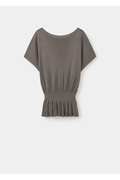 MANGO Woman Ruched fine-knit sweater