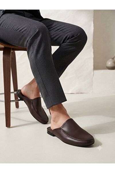 Didaly Luxury Rich Brown Men's Guest House Dowry and Groom Slippers
