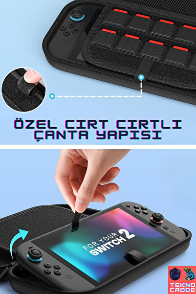 beboncool Switch 2 Uyumlu Seyahat Taşıma Çantası Ekran Koruyucu Hediyeli