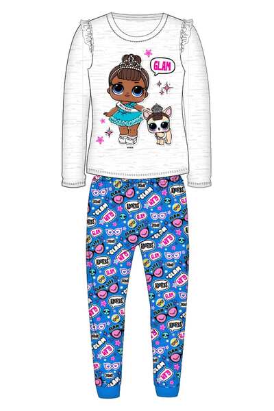 L.O.L. SURPRISE Pijama gri cu imprimeu păpuși LOL și pantaloni cu print în me...