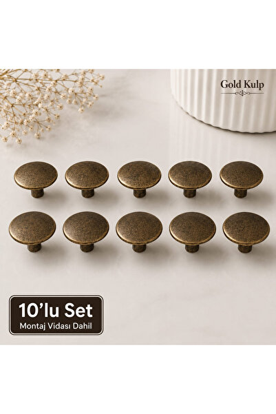 GOLDKULP 10' lu Avantaj-Paket-Goldkulp Eskitme Metal 35 mm Antik Çekmece-Dola...