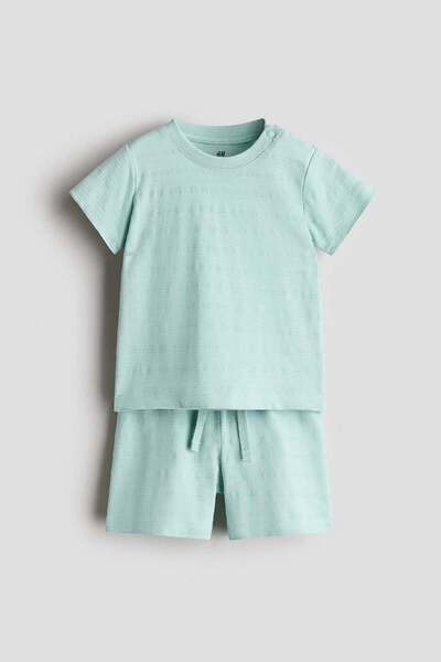 H&M طقم جيرسي قطني مكون من قطعتين