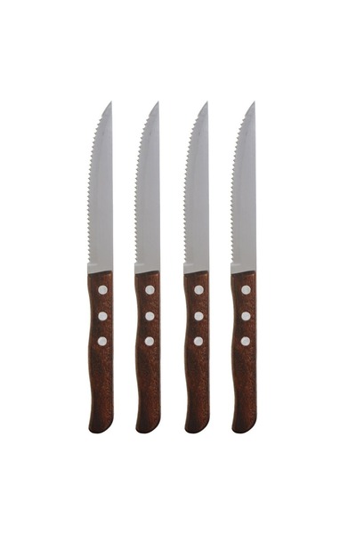 OEM Set de cuțite pentru friptură - Oțel inoxidabil și mâner din lemn, 22,5 c...