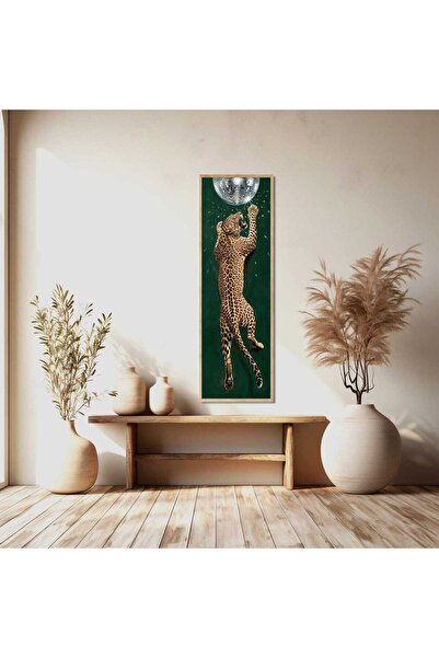 woodhomeworks Tek Parça Gerçek Ahşap dikey aslan ve disko topu Panorama Çerçe...