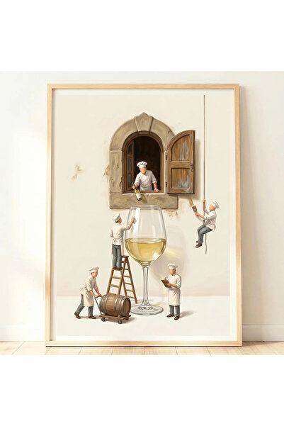 HOME MODE Giant Wine Glass with Chefs 30x40 Gallery Wrapped Canvas Print | Su...