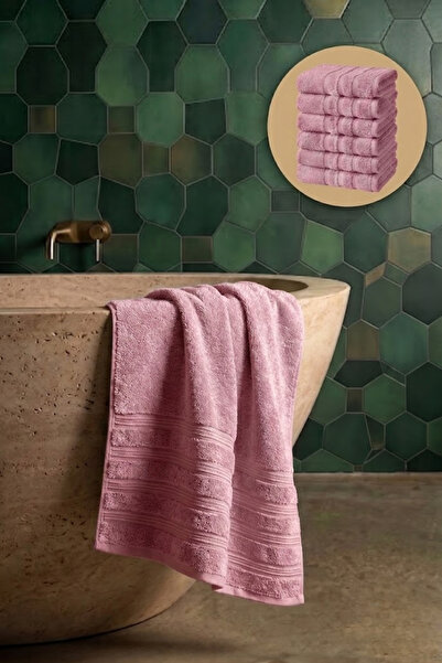 Seritaine 6-Piece Işıl Premium Bath Towel 70X140Cm - Pink - 100% Cotton - 600...