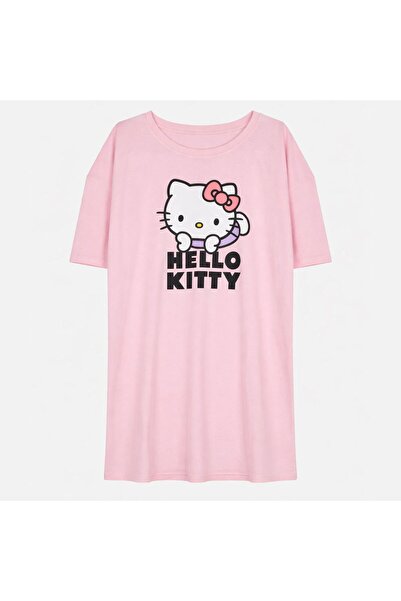 OEM Cămașă de noapte damă din bumbac, imprimeu Hello Kitty, roz, One Size – c...