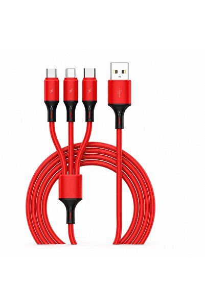 Flippy Cablu de Date si Incarcare 3 in 1, Flippy, 3A, Silicon Lichid, Type-C,...