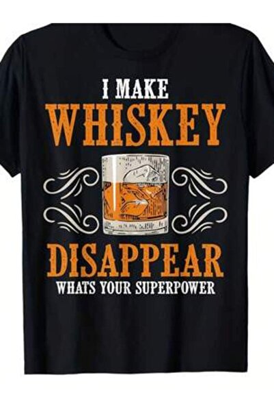 KYMC07 Whiskey Drinking Graphic T-Shirt - "I MAKE WHISKEY DISAPPEAR" Retro De...