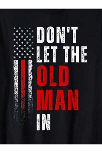 KYMC07 تي شيرت أسود بمقاسات كبيرة مع شعار "DON'T LET THE OLD For IN" ورسومات ...