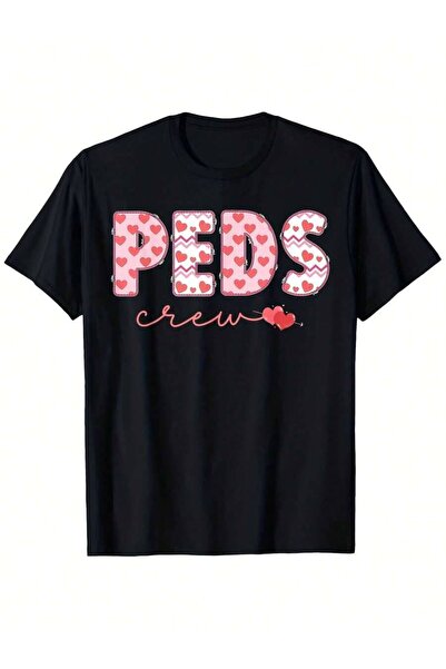 KYMC07 قميص PEDS Crew Nurse Valentine's Heart للأطفال والتمريض مناسب للرجال و...