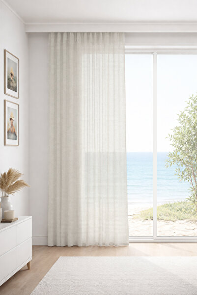 Premier Home Alfa Cream Special Size Tulle Curtain 140X270 1X2 Pleat