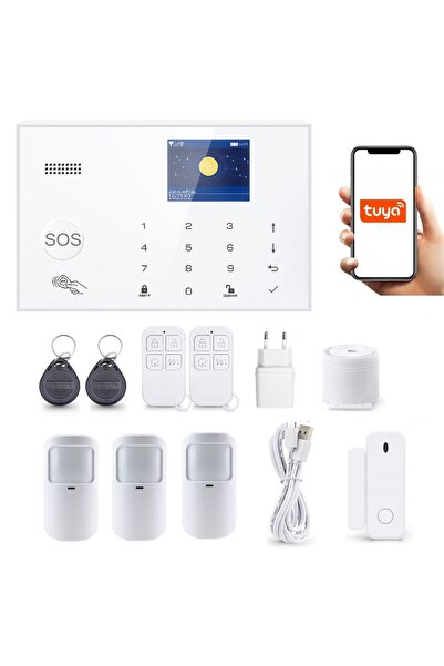 OnShop Alarma Wireless LCD 2.4" Wifi GSM, Onshop, Tuya Smart, 3xPIR, Alb