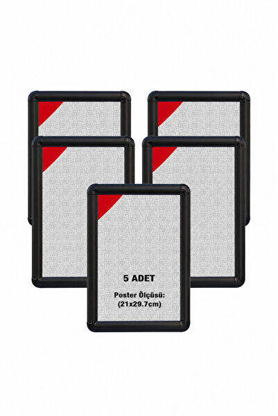 OfisDS 5 Adet 25 mm A4(21x29.7) Rondo Köşe Alüminyum Aç-Kapa Çerçeve – Poster...