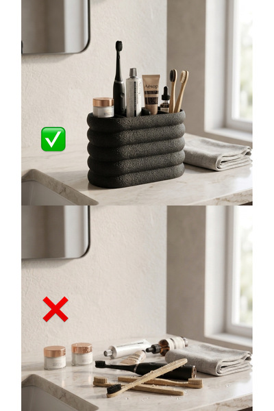 PLASTOBE Tmmz Toothbrush Paste Cream Sink and Makeup Organizer Organizer