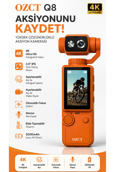 SY 4K Ultra HD Mini Aksiyon Kamerası | Wi-Fi ,Döner Lens, EIS Stabilizasyon