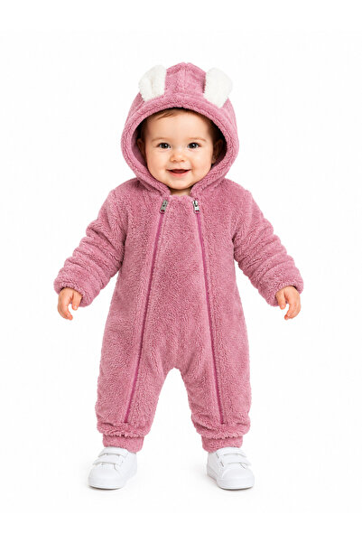 Chicsy Baby بدلة أطفال من ويلسوفت بسحّاب مزدوج على شكل أذني أرنب لطيفة، بغطاء...
