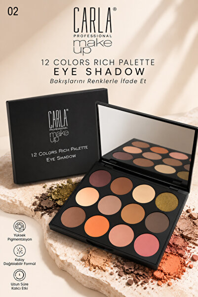 Carla Professional Make Up 12-Piece Intense Pigmentation Eyeshadow Palette No:02