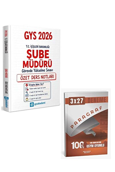 Anla Kazan Yayınları GYS Akademi 2026 GYS İçişleri Bakanlığı Şube Müdürü Özet...