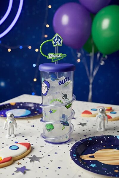 Miniso Disney Toy Story Lisanslı Buzz Lightyear Döner Pipetli Şişe 590 mL – U...