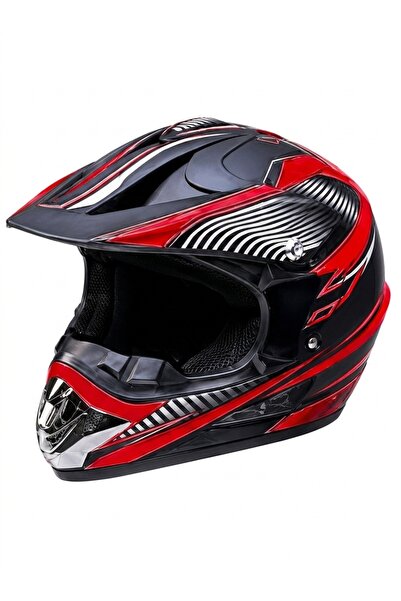 niyazi High Quality Desert Motocross Helmet with Top Visor and Raised Chin Gu...