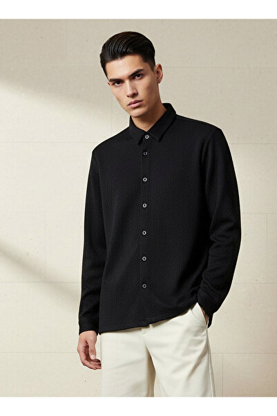 FAV JACQUARD LONG SLEEVE KNIT SHIRT