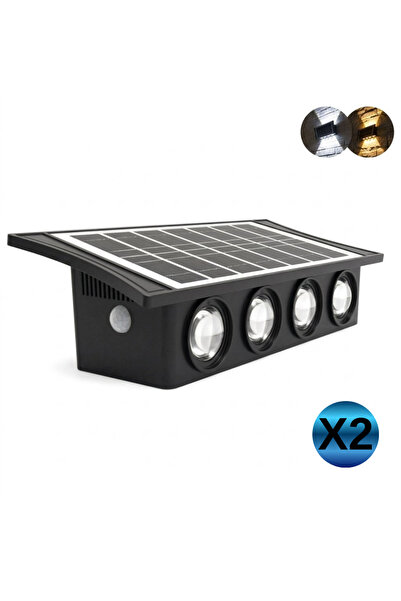 Panther Solar 8 Ledli Çift Yönlü Dekoratif Duvar Apliği (Çift Renkli) (2 Adet)