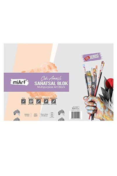 MİART Eco Resim Defteri Çok Amaçlı Dokulu 35x50 170 Gr. 20+5 Yp. (MSB1703550E)