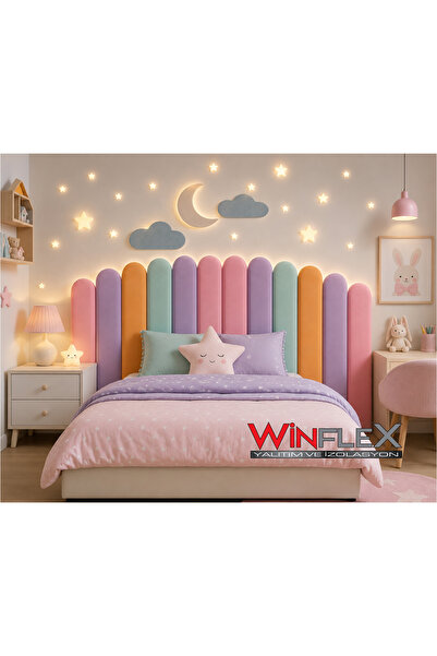 WİNFLEX YATAK BAŞLIK AY VE BULUT SET DEKORASYON PANEL - 180CM(GENİŞLİK)