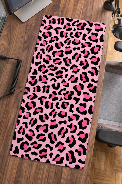 Milura Pembe Leopar Desenli 40x90 ProControl Mouse Pad Gaming Mousepad Kaymaz...