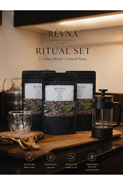 REVNA HERBAL Revna Rose Blend – 3’lü Avantaj Paketi + French Press