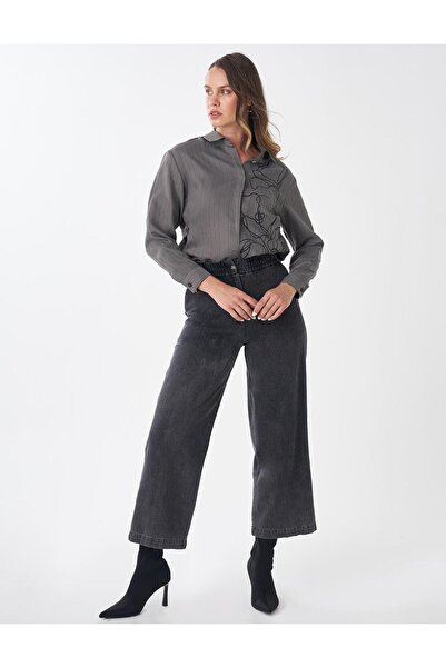 KYR Elastic Waist Pocket Denim Trousers Black