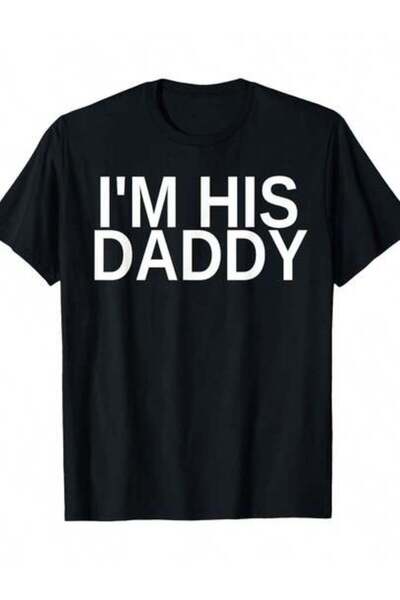 4CR تي شيرت مضحك للأب بطباعة "I'M HIS DADDY"، قميص يومي مريح للصالة الرياضية،...