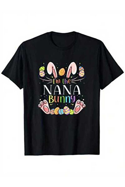 4CR تي شيرت I'm The Nana Easter Day Bunny Family ذو الأكمام القصيرة، مناسب لل...