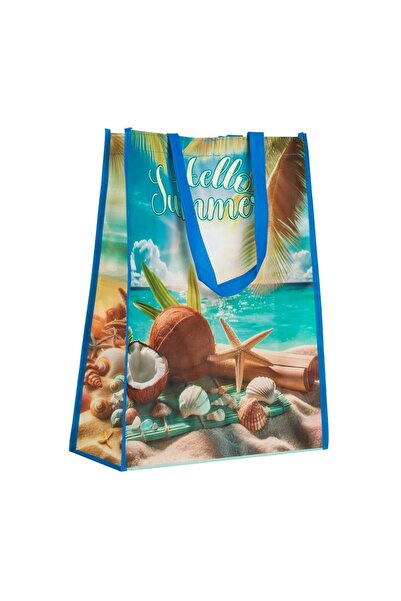 OEM Sacoșă reutilizabilă de vară, model scoici, Hello Summer, 36x13x46cm – pe...