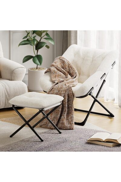 Garvee Extra-Large Comfort, Foldable Living Room Armchair With footstool, Eas...