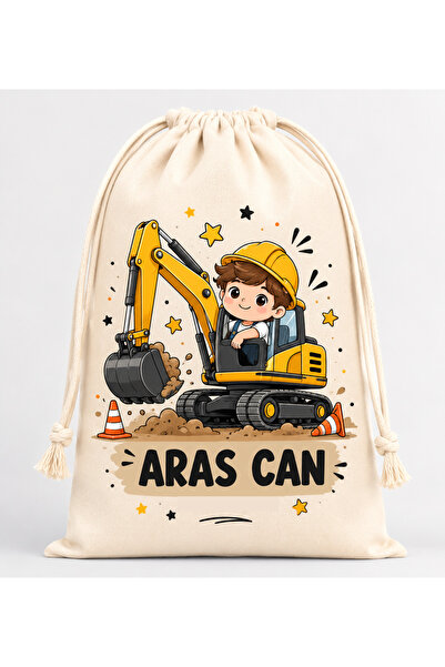 KEPÇE KİŞİYE ÖZEL İSİM YAZILI OKUL KREŞ BEBEK KIYAFET KESESİ DÜZENLEYİCİ GİYSİ KESESİ 25X35 CM