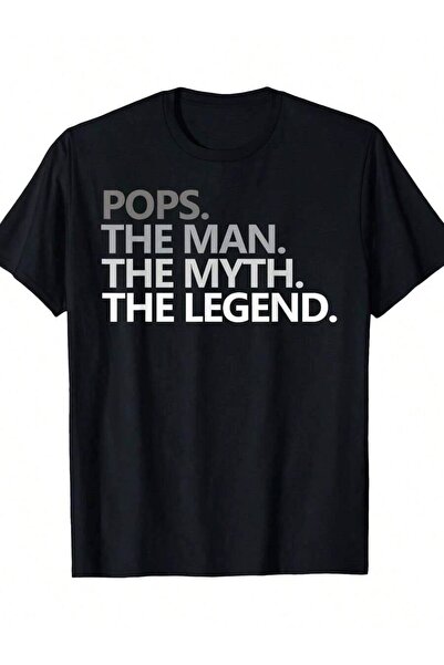 799 Classic Black T-Shirt - POPS Man MYTH THE Graphic Print, Vintage Retro Cr...