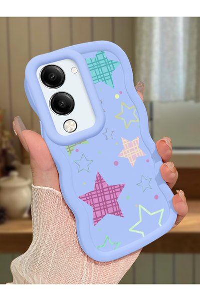 Hontinga Vivo Y19 Compatible Case Camera Protector Blue Silicone Couple Phone...